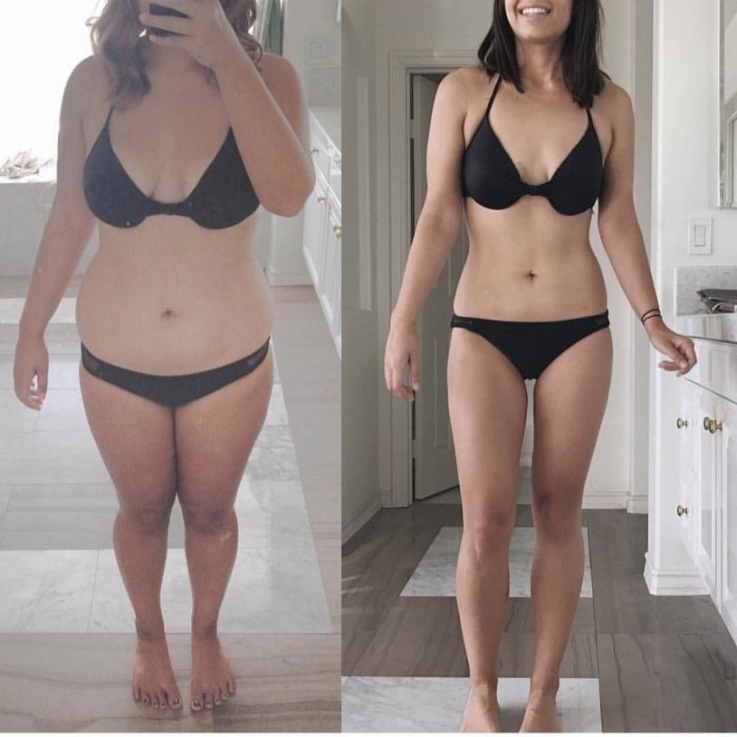 Losing weight before and after