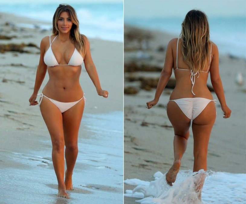 Kim Kardashian in a swimsuit