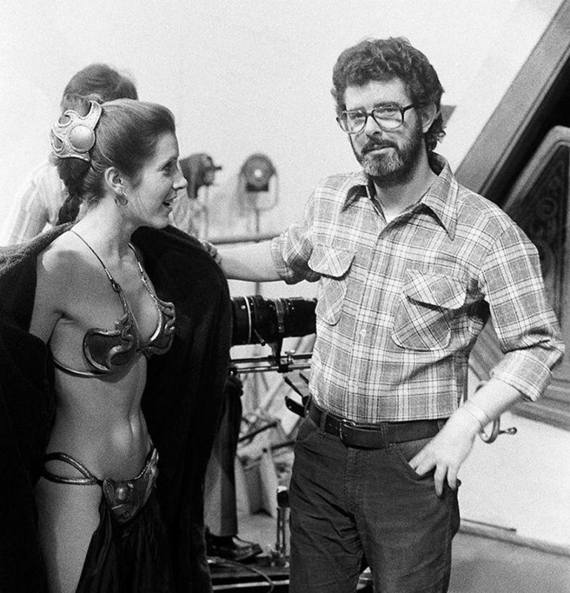 Carrie Fisher and George Lucas