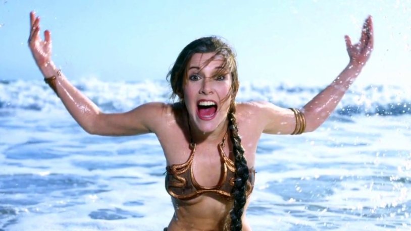Carrie Fisher in a swimsuit