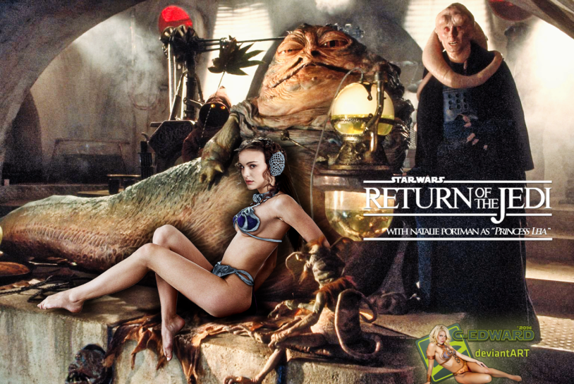 Naked Leia in captivity at Jabba