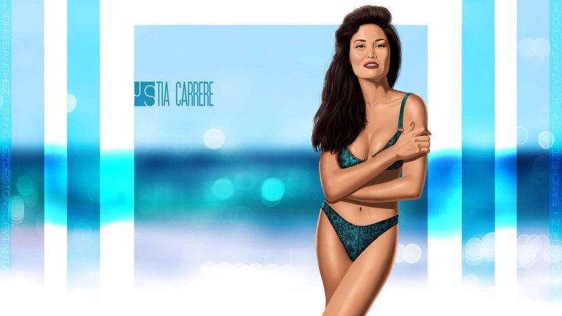 Tia Carrera in a swimsuit