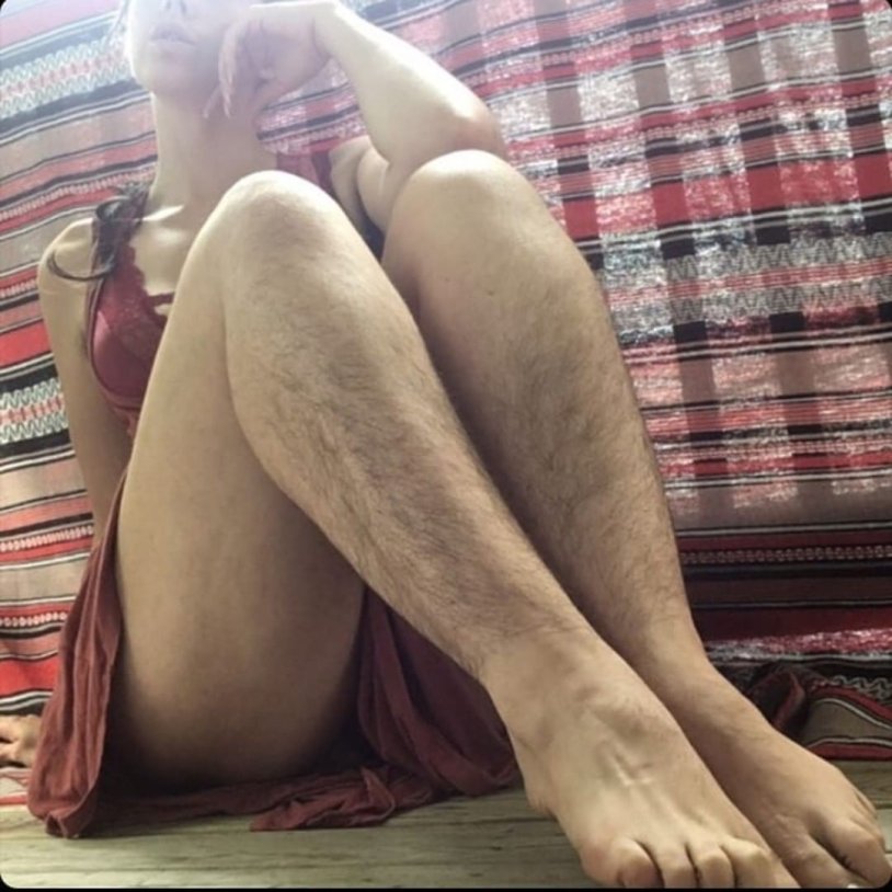 Hairy female legs Private
