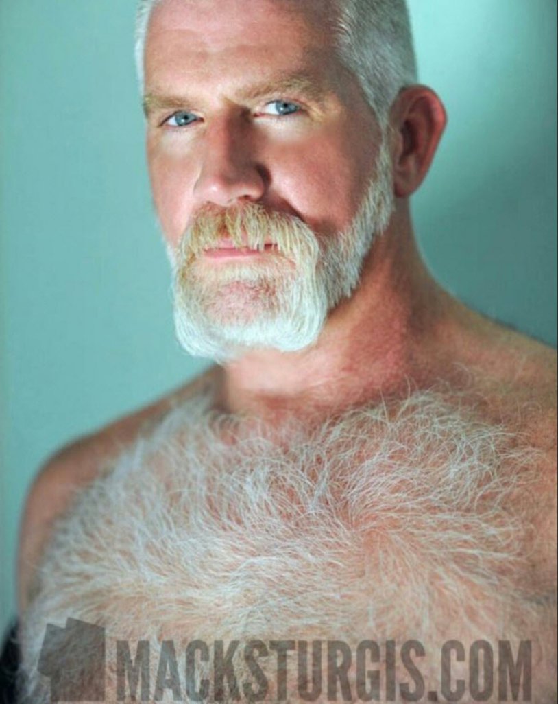 Hairy gray -haired man