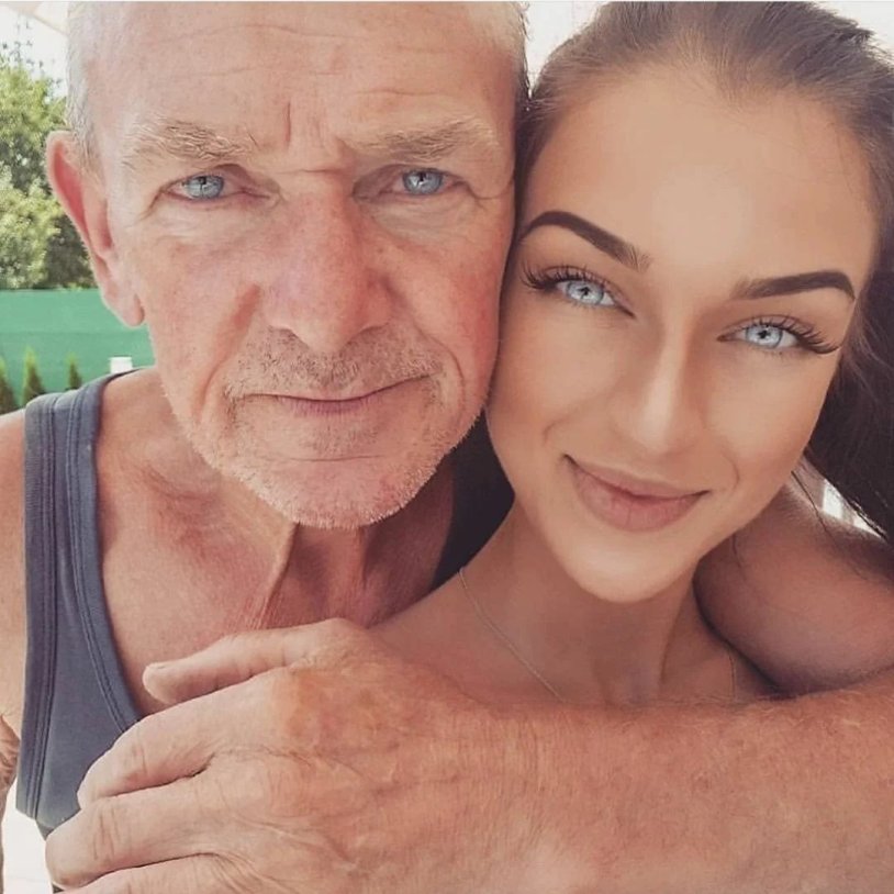 Beautiful girls and old people