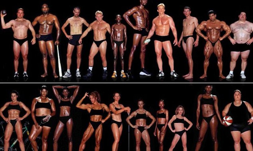 Figures of different athletes