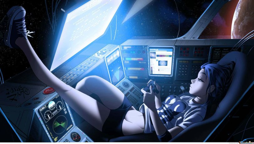 Girl on a spaceship