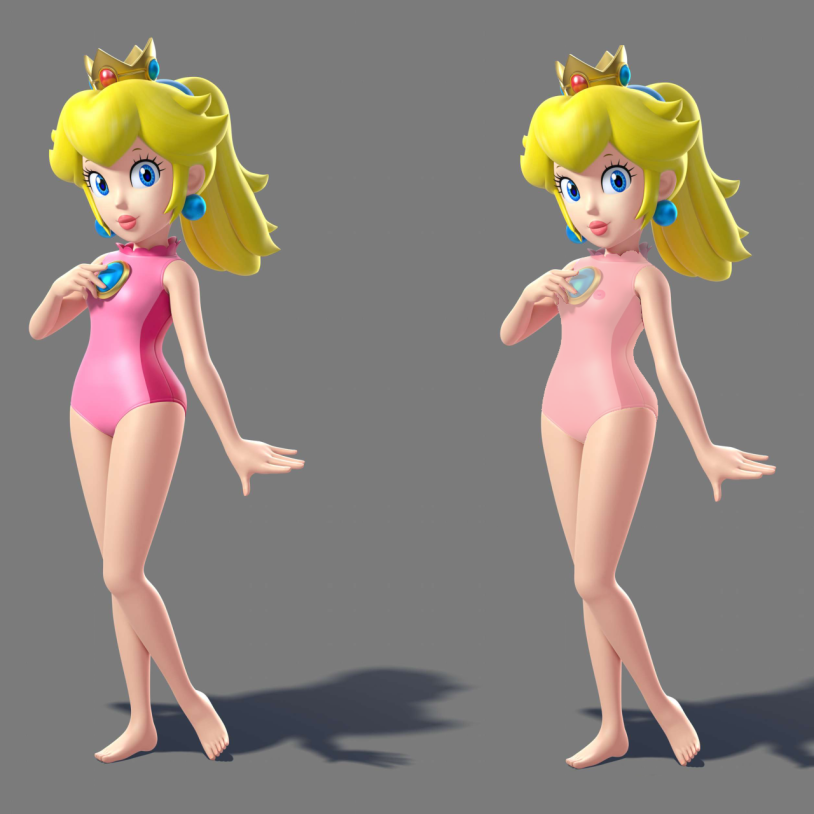 Princess Pich and Daisy in swimsuits