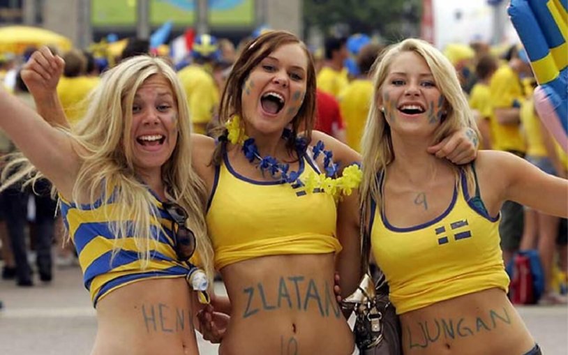 Swedish fans at the World Cup