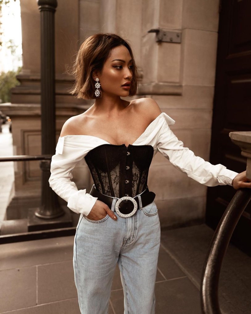 Scarlett Johansson in a corset