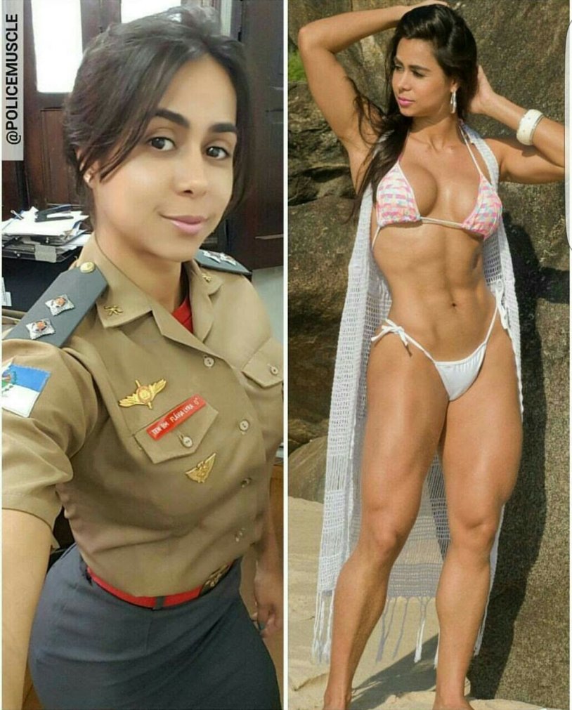 Military women in the form and without