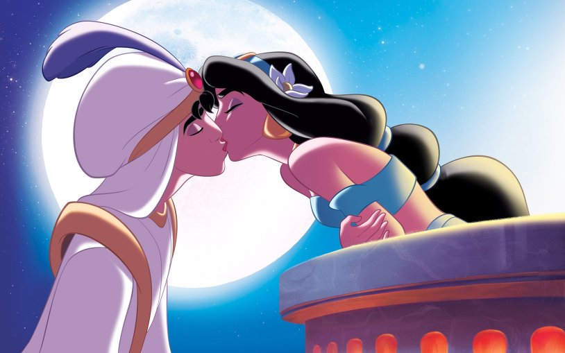 Princess Jasmine and ALLADIN Kiss
