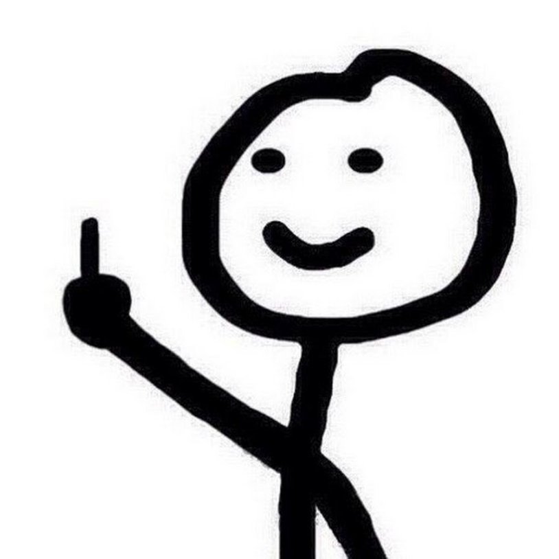 Drawn person with fak