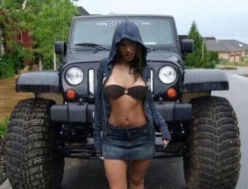 Jeep Wrangler Rubicon with a girl