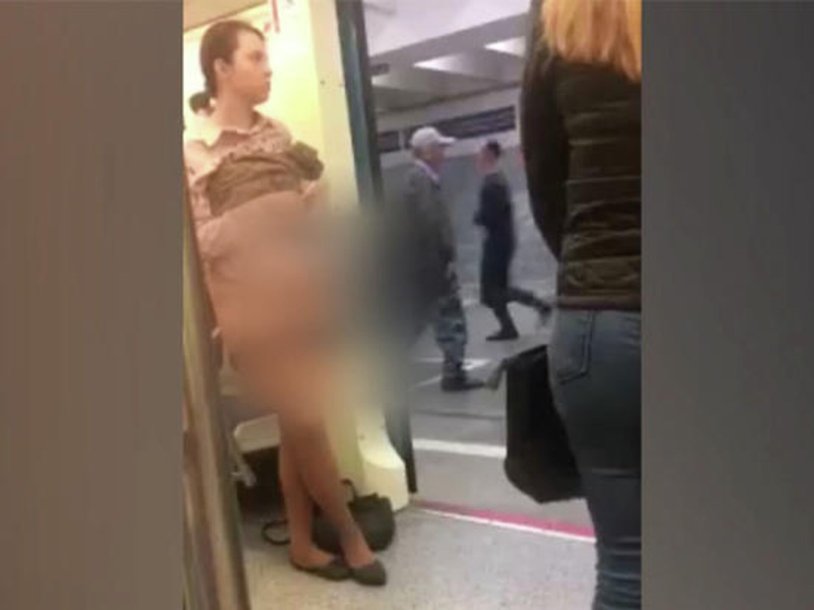 Undressed in the Moscow metro