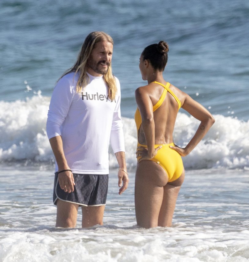 Zoe Saldana on the beach