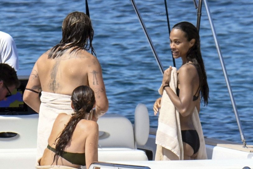 Zoe Saldan on the Yacht Topless