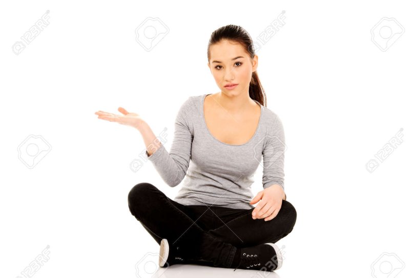 The woman crossed her arms and legs