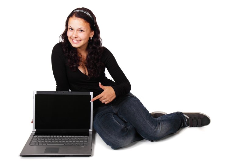 Girl with a laptop