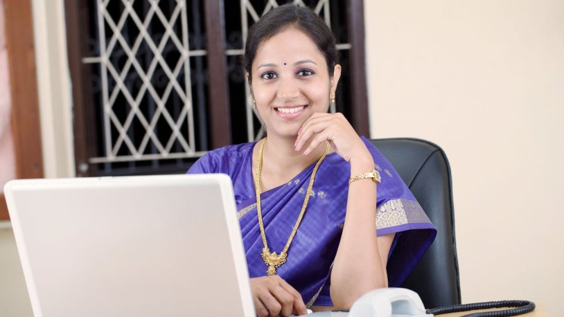 Indian girl in the office