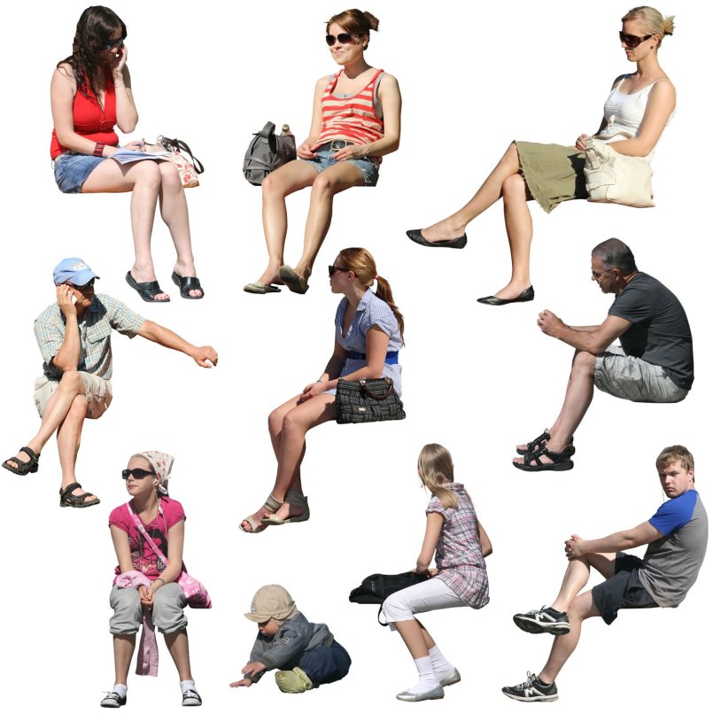 People to visualize sitting