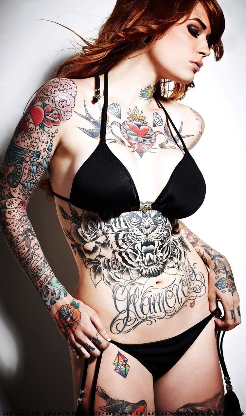 Tattooed female body