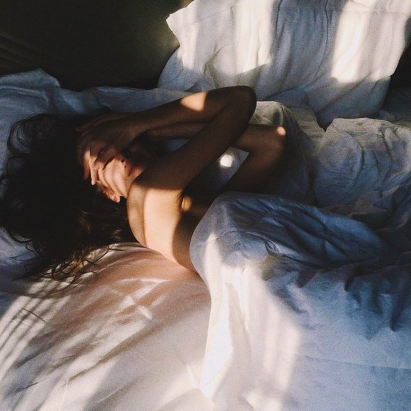 The girl is sleeping