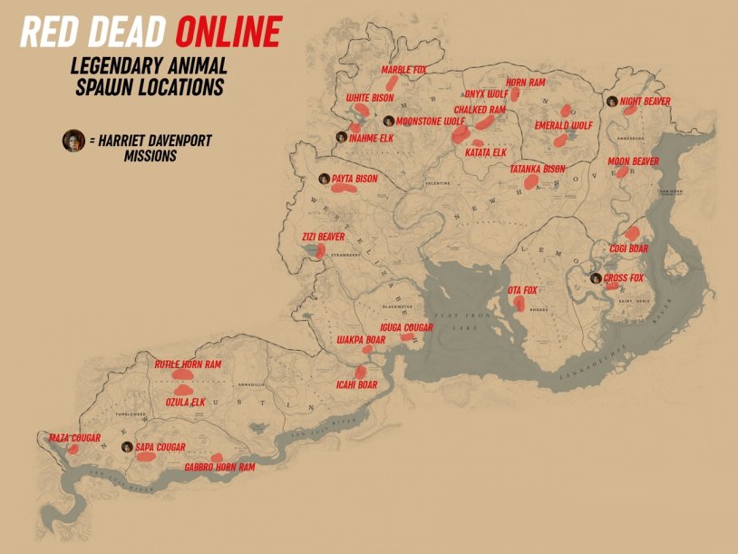 Red Dead Redemption 2 Legendary on the map