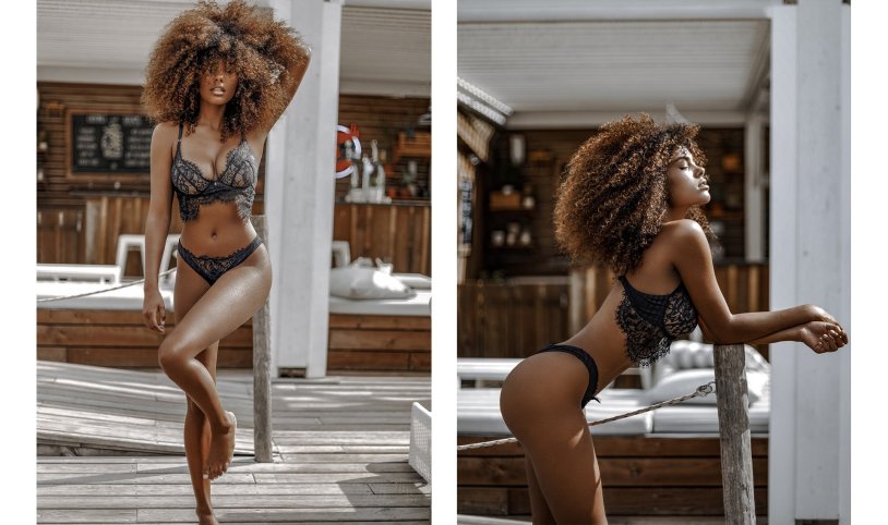 Tina Kunaki in underwear