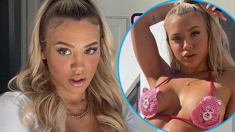 Tammy Hembrow in gray leggings