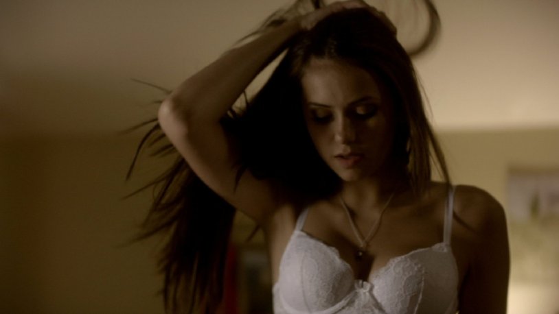 Nina Dobrev in underwear in the vampire diaries