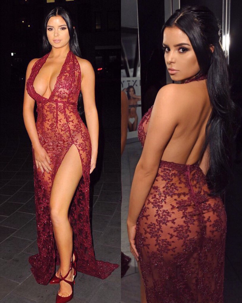 Demi Rose in a dress
