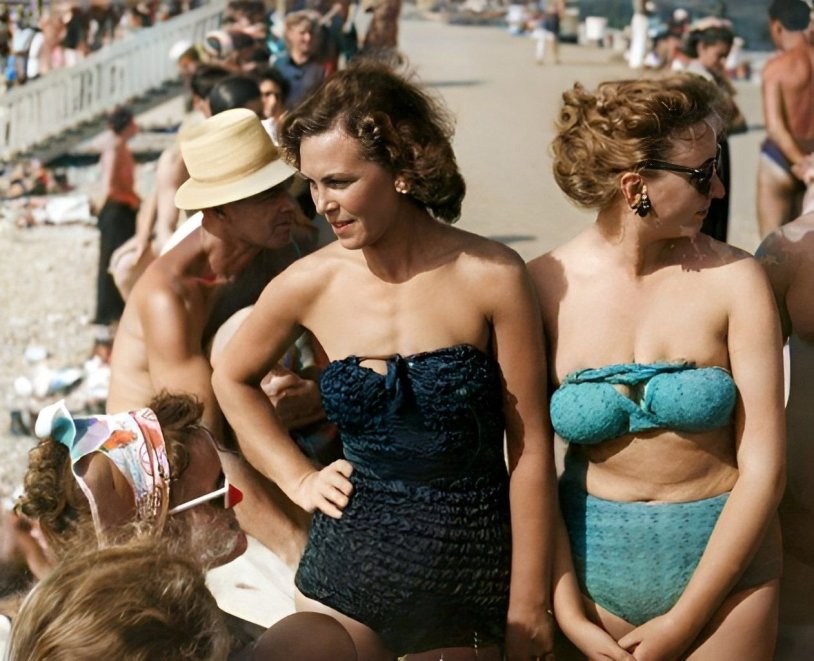 Soviet women in swimsuits