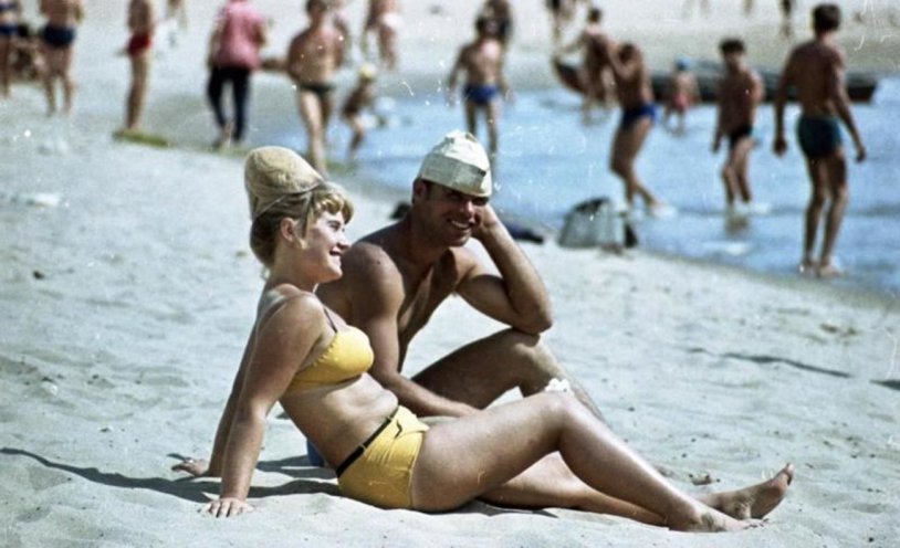 Soviet people on the beach