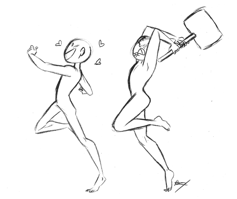 Funny drawing poses