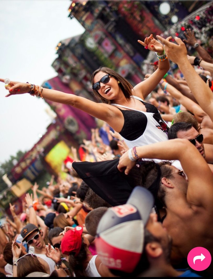 Girls at the music festival