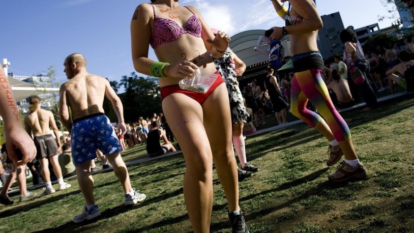Naked women at the festival