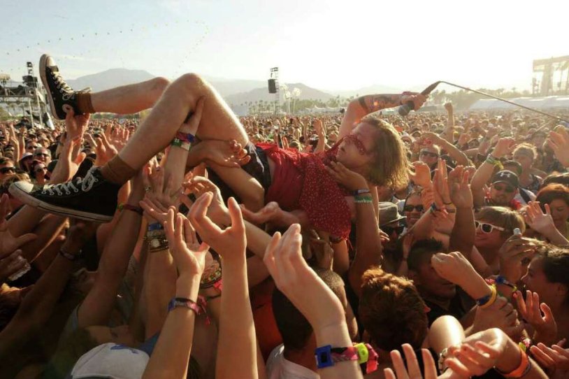 Naked at the music festival