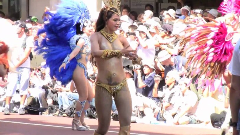 Festival parade of naked women