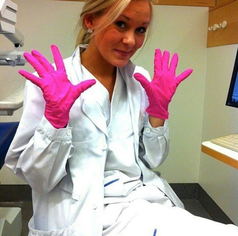 Sexy girls in medical gloves