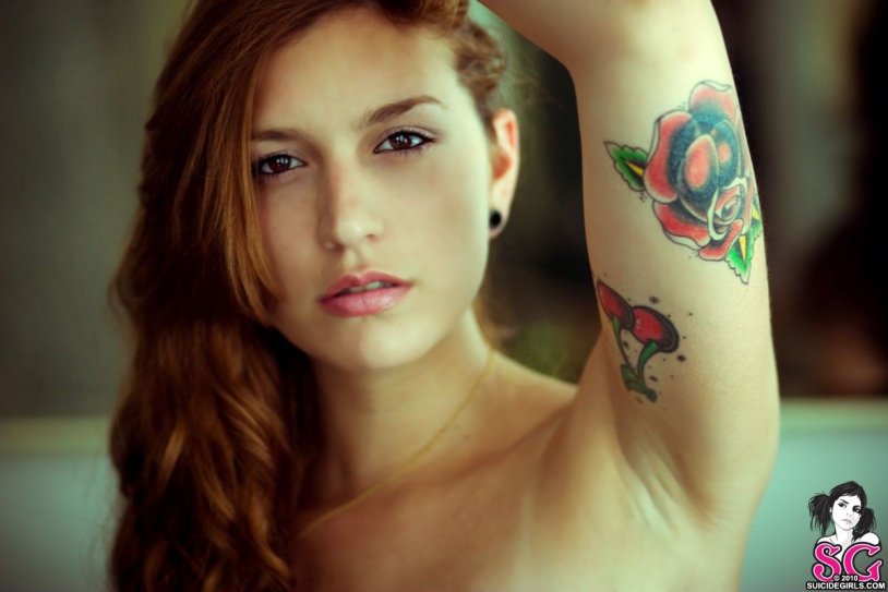 Tattoo portrait of a girl