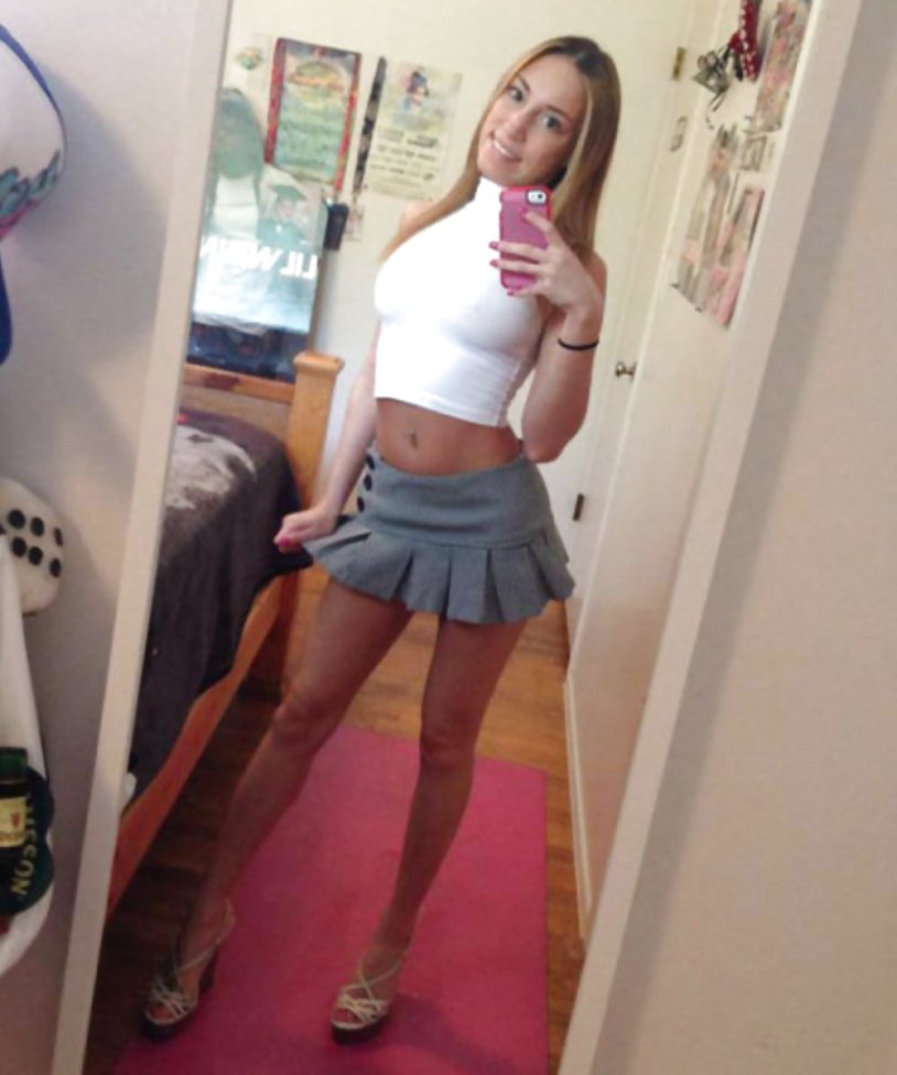 Girl in a skirt selfie