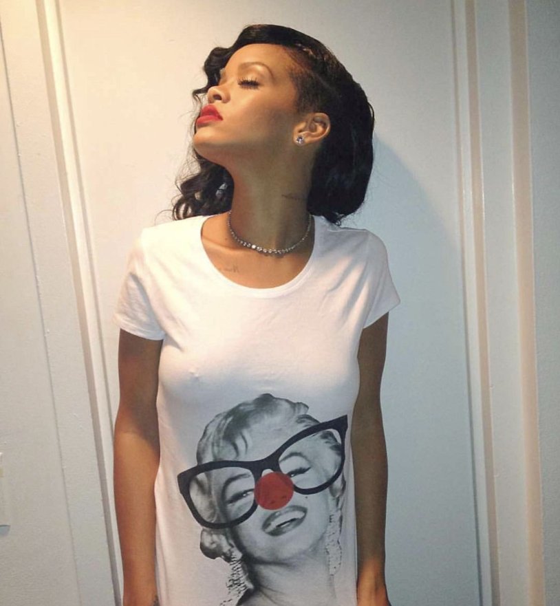 Pierced nipples in a T -shirt