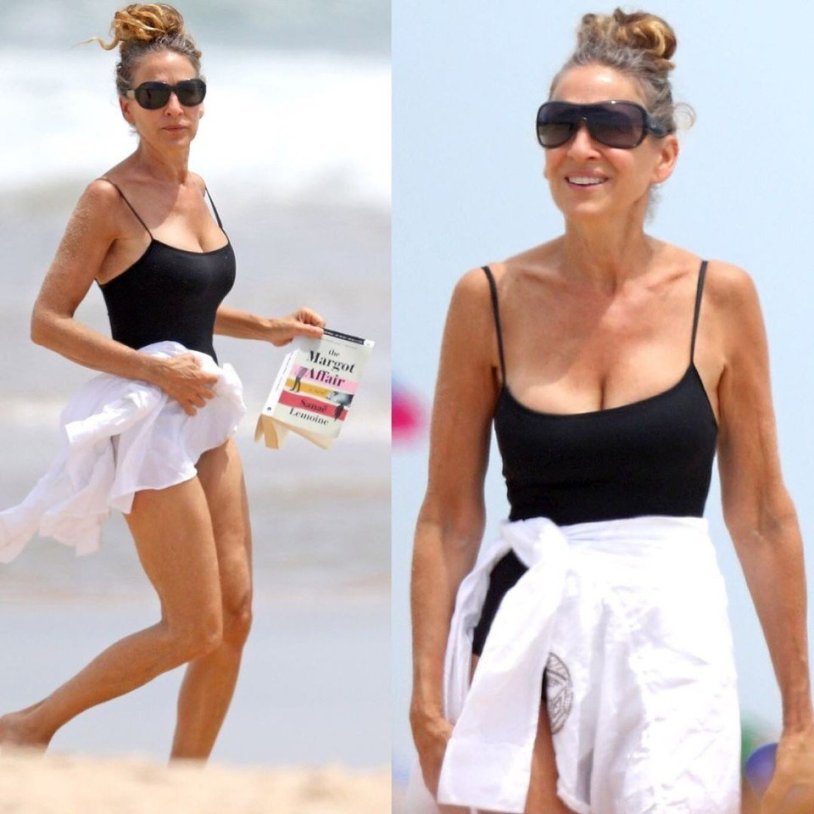 Sarah Jessica Parker on the beach
