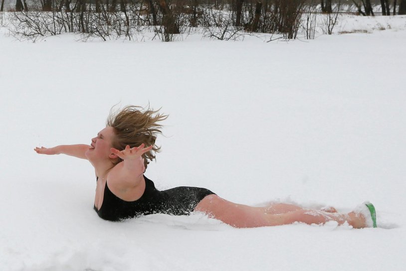 Girl in a snowdrift