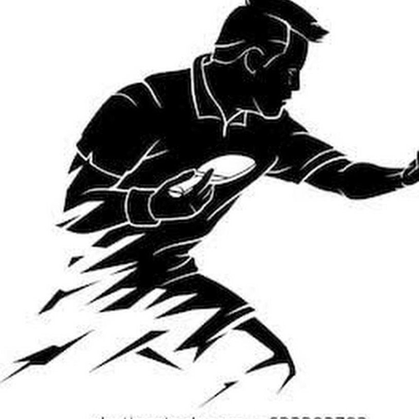 Silhouette of tennis player table tennis