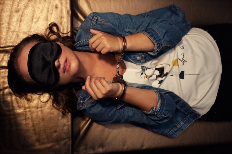 Girl in handcuffs beautiful