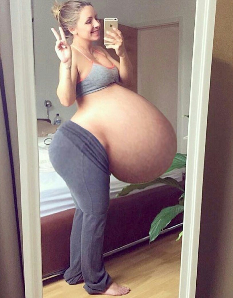 Huge belly for a pregnant woman