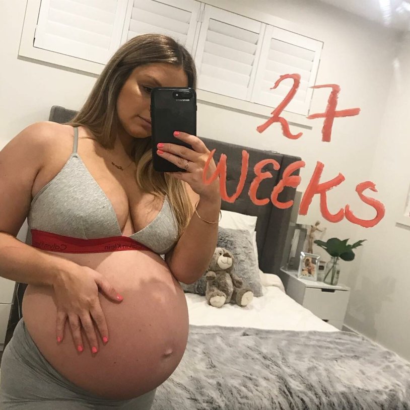 The largest stomachs in pregnant women