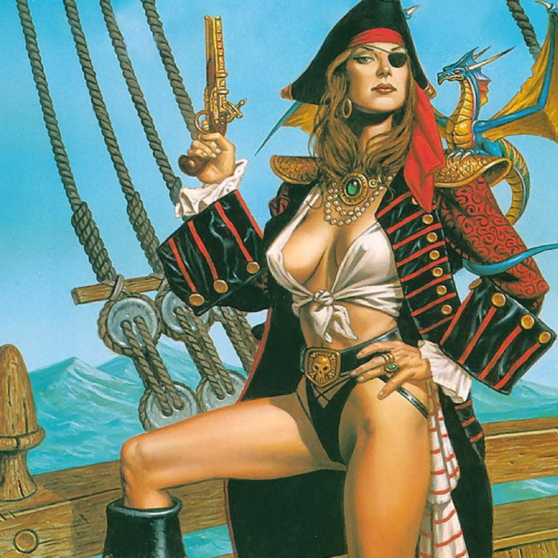 Pirate with a parrot photo